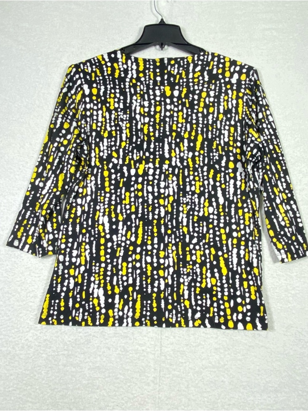 Laura Ashley Dot Pattern Blouse Women XL Yellow Black V-Neck Empire Waist Career - Picture 7 of 11